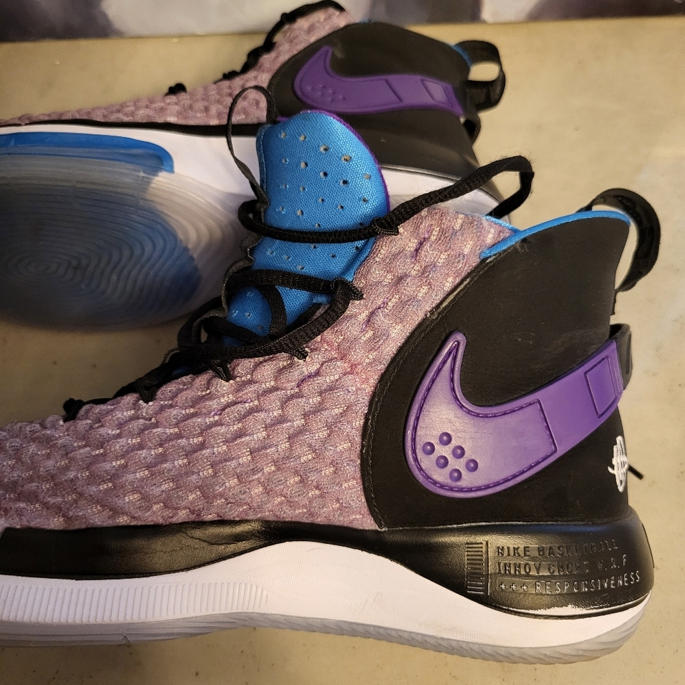 Nike Alphadunk Basketball Shoes Men's Size 10 Purple Black